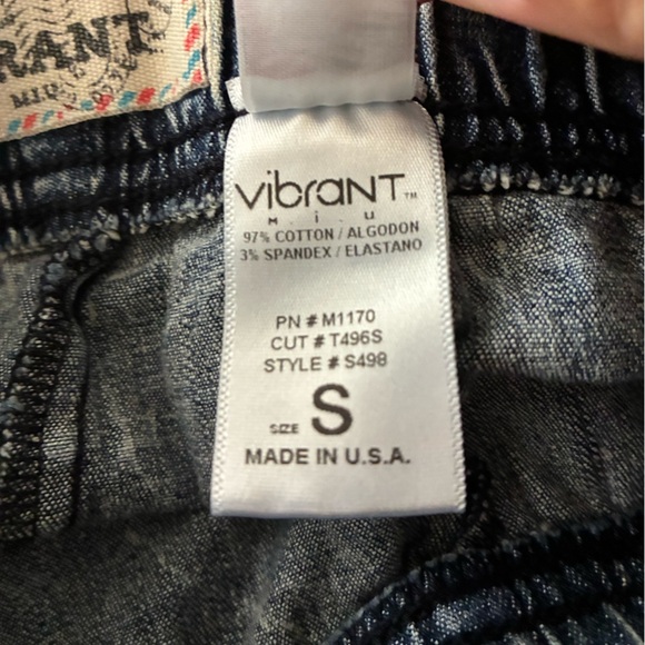 Vibrant Acid Wash Blue Booty Denim Style Cotton Draw String Shorts S - Picture 10 of 12